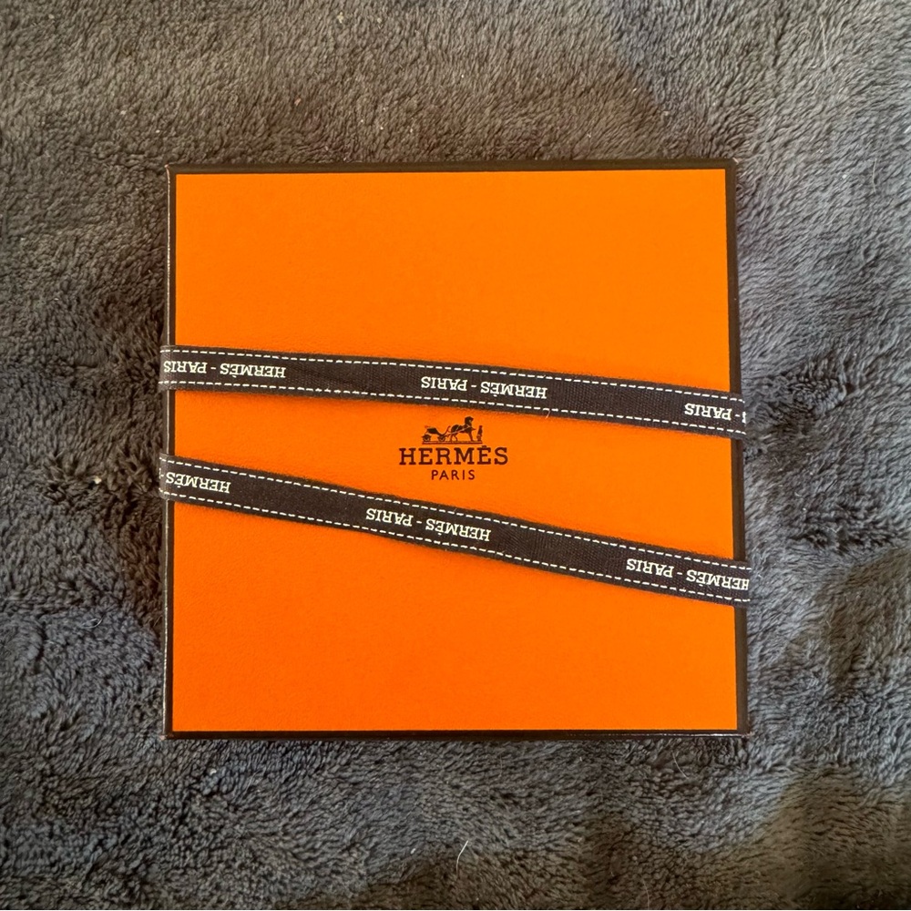 Hermes Scarf Nano Box Built In Ribbon 4.25x4.25”